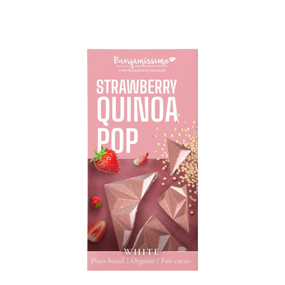 Choklad Vit Jordgubb & Puffad Quinoa