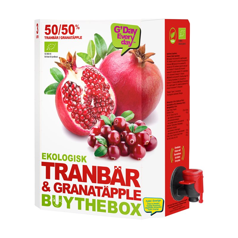 Granatäpple- & tranbärsjuice BiB