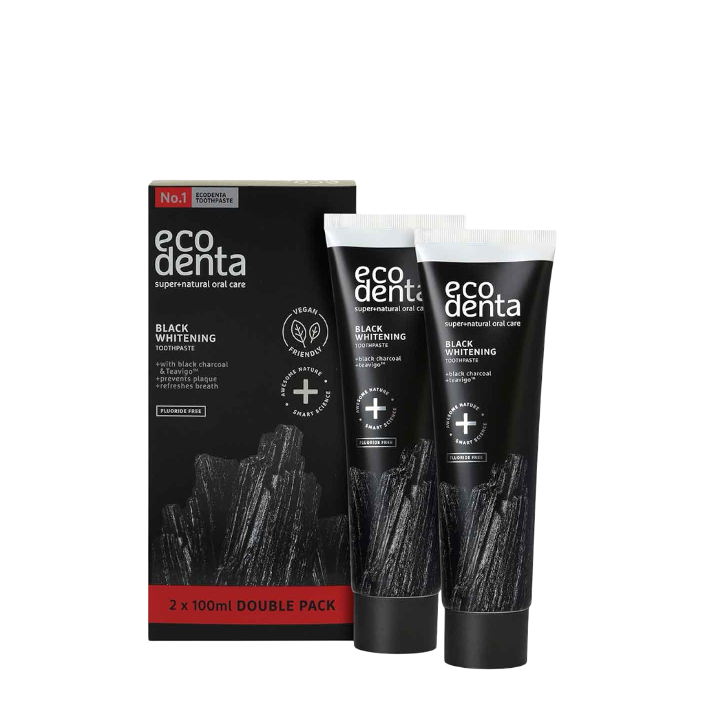 Black whitening tandkräm double pack